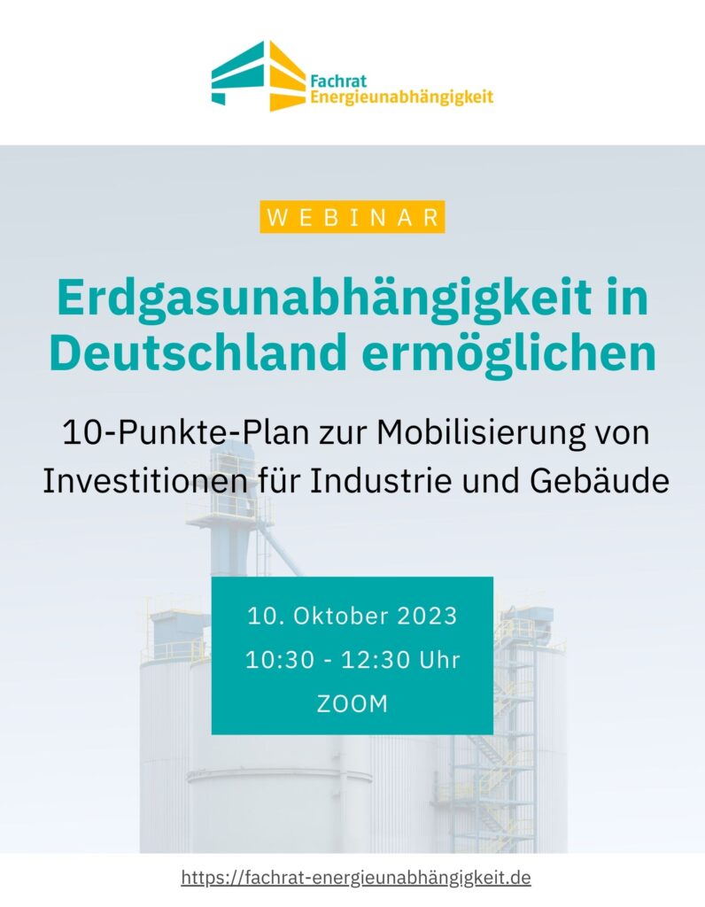 Webinar: Erdgasunabhängigkeit ermöglichen